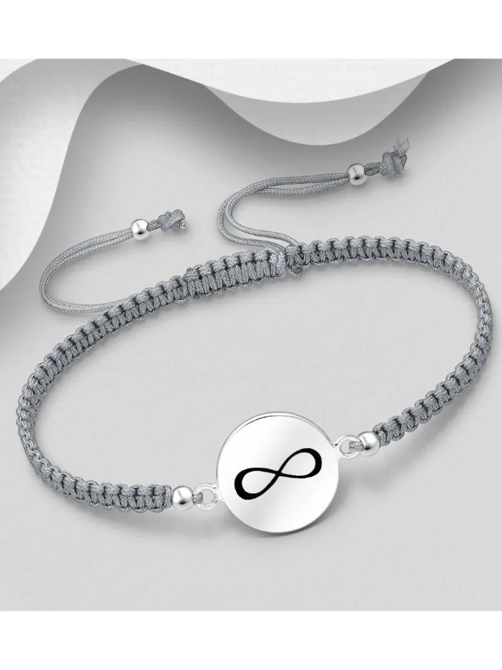 925 Sterling Silver Infinity with Adjustable Thread Bracelet